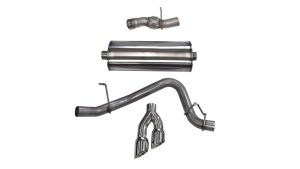 GMC Yukon Denali Performance Exhaust - Single Side Exit - CORSA Performance - Cat Back, Patented Reflective Sound Cancellation, Polished Pro-Series Tips - Polished - `15-`20